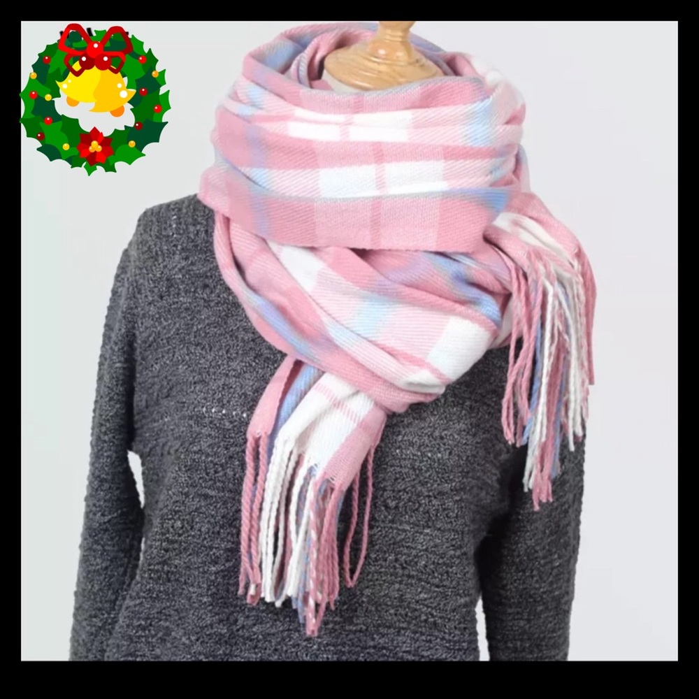 Beautiful Pink Plaid Scarf